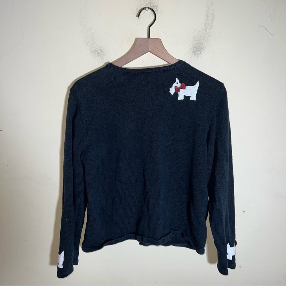 VINTAGE 80s Scotty Dog 3D embroidered cardigan M - Picture 6 of 6